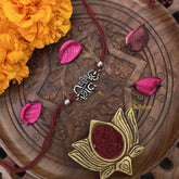 Vriksham Rakshabandhan Sliver Plated Designer Shiv Name Rakhi-RB200